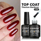 CHUNSHU Titanium Hardener Top Coat – No-Wipe Reinforcing Gel, Super Shiny