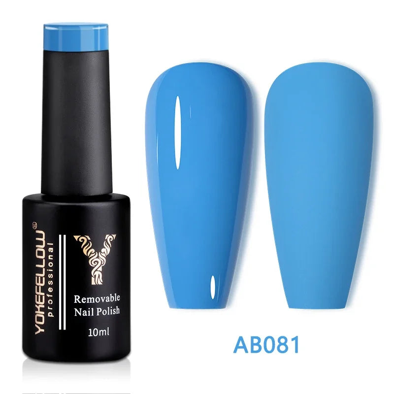 YOKEFELLOW 10ML Glow in the Dark Gel Nail Polish Luminous Neon Gel Polish Summer Semi Permanent Soak Off Nail Art UV Varnish