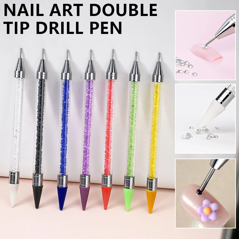 Acrylic Handle Nail Rhinestone Picker – Dual-End Wax Dotting Pen