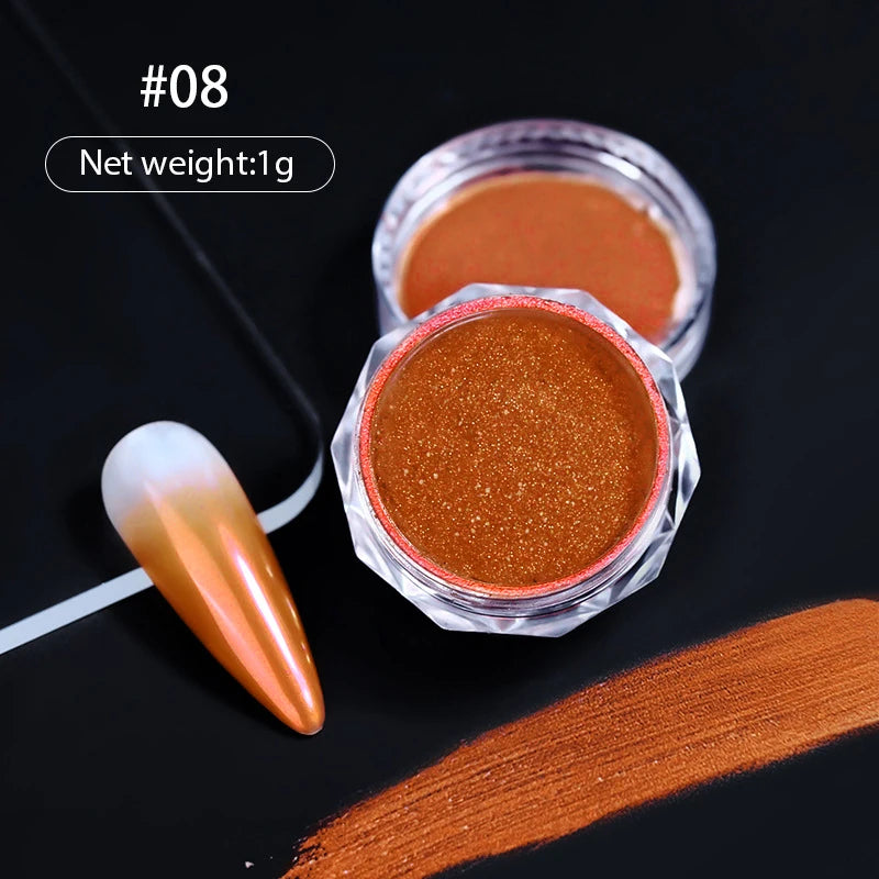 9Colors/Box Gradient Glitter Nail Powder Palette Colors Magic Mirror Pigment Rubbing Set Chrome Powder Manicure DIY Accessories