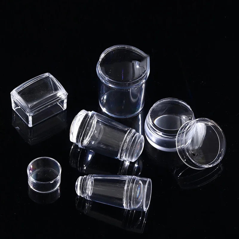 Jiauting Transparent Silicone Nail Stamper & Scraper Set