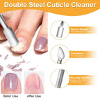 Hook Type Stainless Steel Cuticle Pusher & Gel Polish Scraper