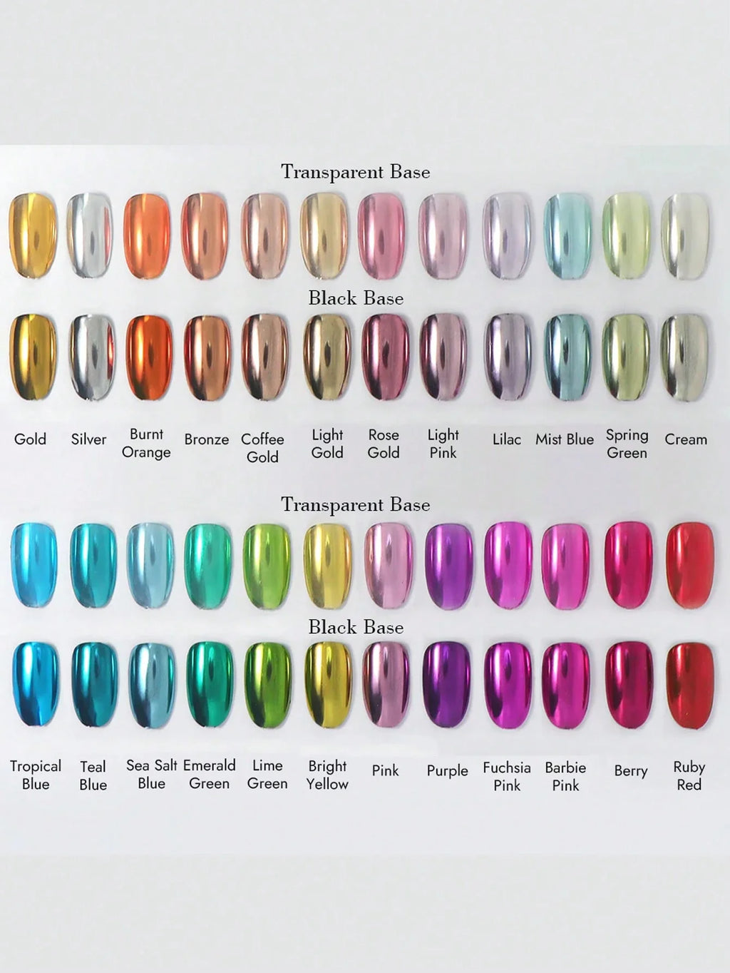 28 PCS Saviland Chrome Nail Powder Set - Metallic Mirror Effect Holographic Nail Powder Silver Red Green Gold Nail Chrome Powder