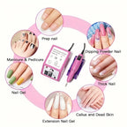 LINMANDA Professional Electric Nail Drill Kit – 15000RPM with Drill Bits & Sanding Bands