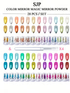 Saviland 28-Piece Chrome Nail Powder Set – Metallic Mirror & Holographic Pigments