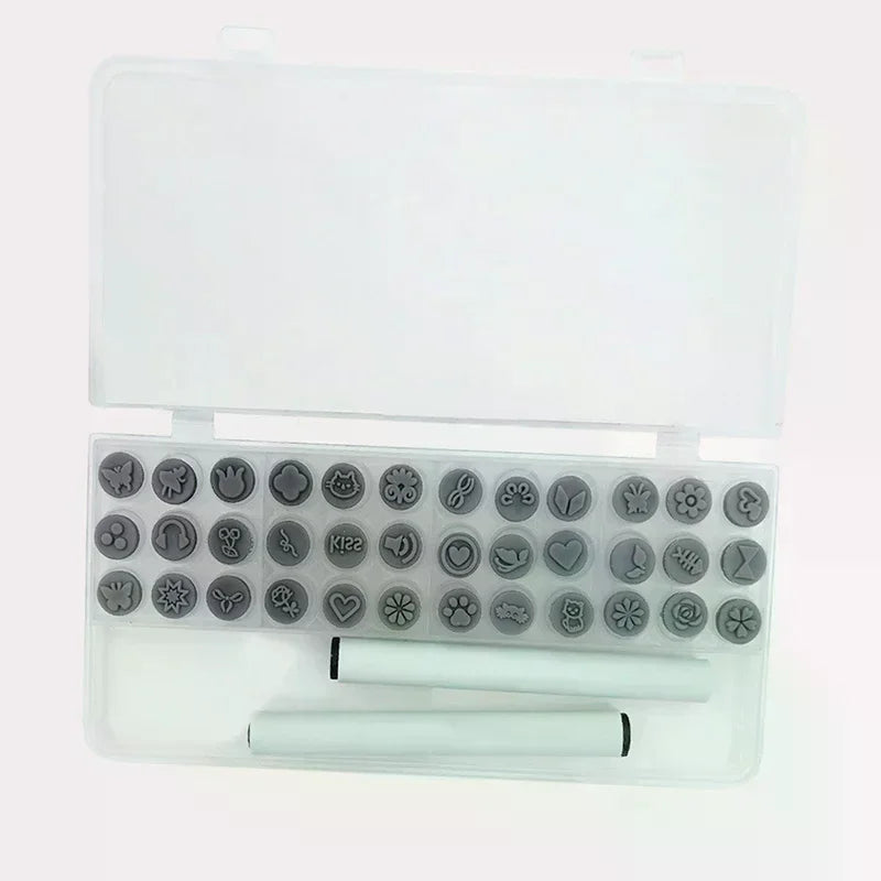 Nail Art Stamp Pen Set – DIY Graffiti & Flower Stamper with Storage Box, 12/36pcs