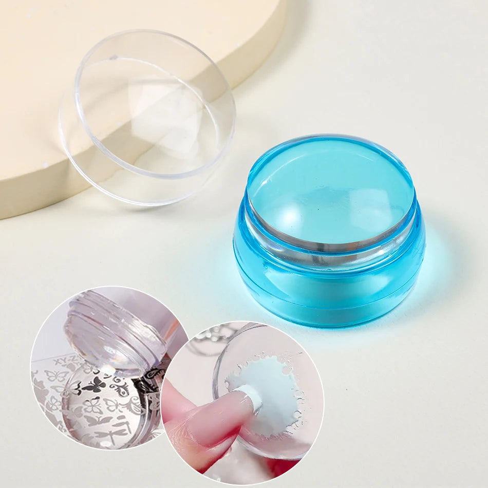 Silicone Nail Art Stamping Kit – French Design Stamper & Scraper