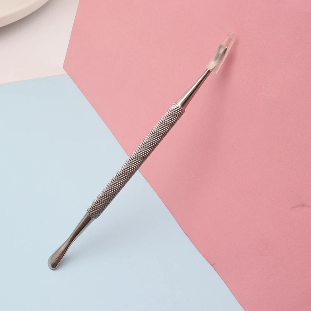 Double-Ended Stainless Steel Cuticle Pusher & Dead Skin Scraper