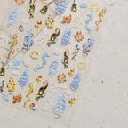 Rhstoe Hollow Love Heart Nail Stickers – Gold & Black Hot-Stamping Decals