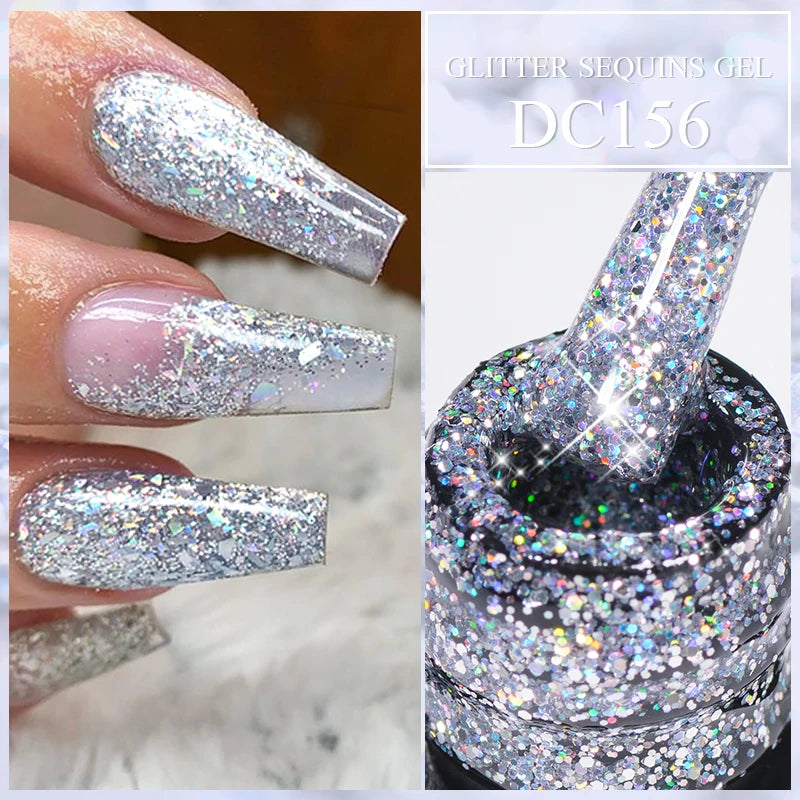 Mtssii Glitter Sequins Gel Nail Polish – Sparkling Soak-Off UV/LED Gel
