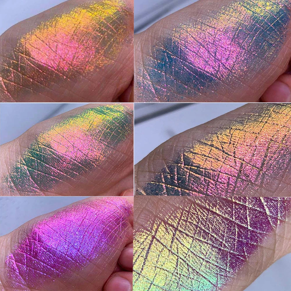 1Jar Magic Mirror Chameleon Nail Powder Glitter Aurora Pearlescent Powder Chrome Pigment Rubbing Dust Manicure Decoration