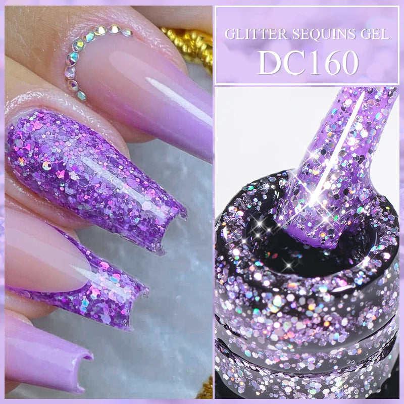 Mtssii Glitter Sequins Gel Nail Polish – Sparkling Soak-Off UV/LED Gel