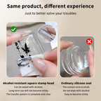 Transparent Rectangle Nail Art Stamper with Scraper – Clear Jelly Transfer Tool