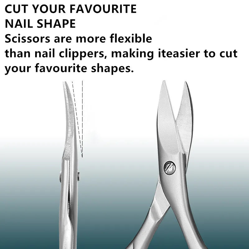 Multi-Purpose Curved Blade Manicure Scissors – Nail, Eyebrow & Eyelash Trimmer