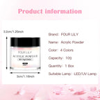 FOUR LILY Acrylic Nail Kit – Powder, Liquid & Brush Set for Nail Extension