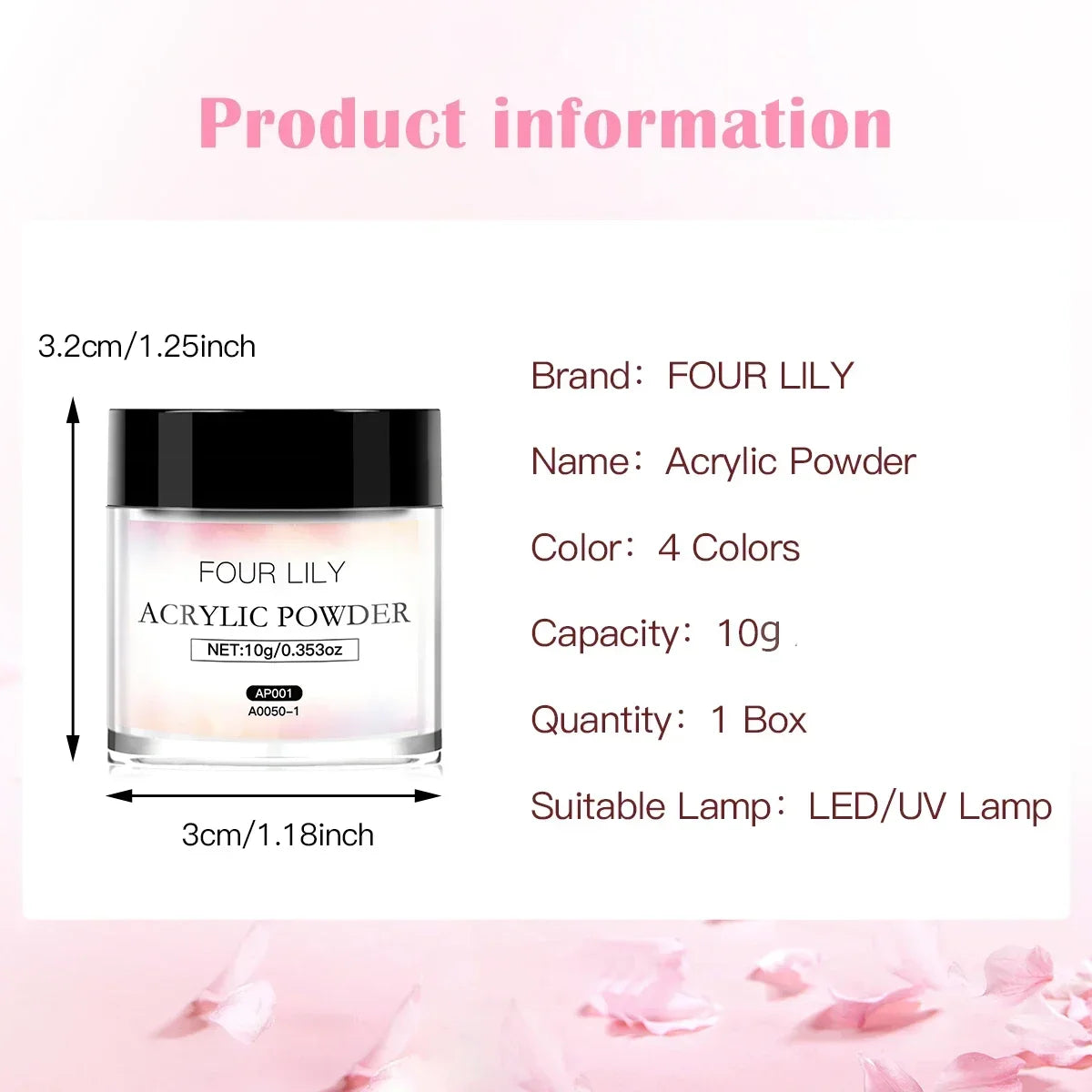 FOUR LILY Acrylic Nail Kit – Powder, Liquid & Brush Set for Nail Extension
