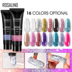 ROSALIND Glitter Sequin Poly Nail Gel – Quick Extension Crystal Builder Gel