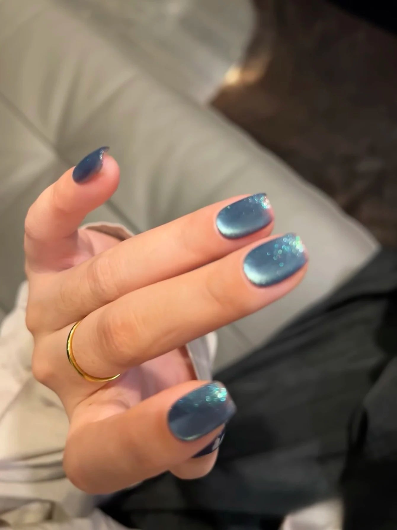 SHAKA 1-10pcs Summer Whitening Blue Temperament Glass Bead Cat Eye Gel Nail Polish Brown Blue Cat Eye Nail Art Nail Supplies