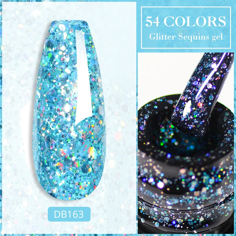 Mtssii Glitter Sequins Gel Nail Polish – Sparkling Soak-Off UV/LED Gel