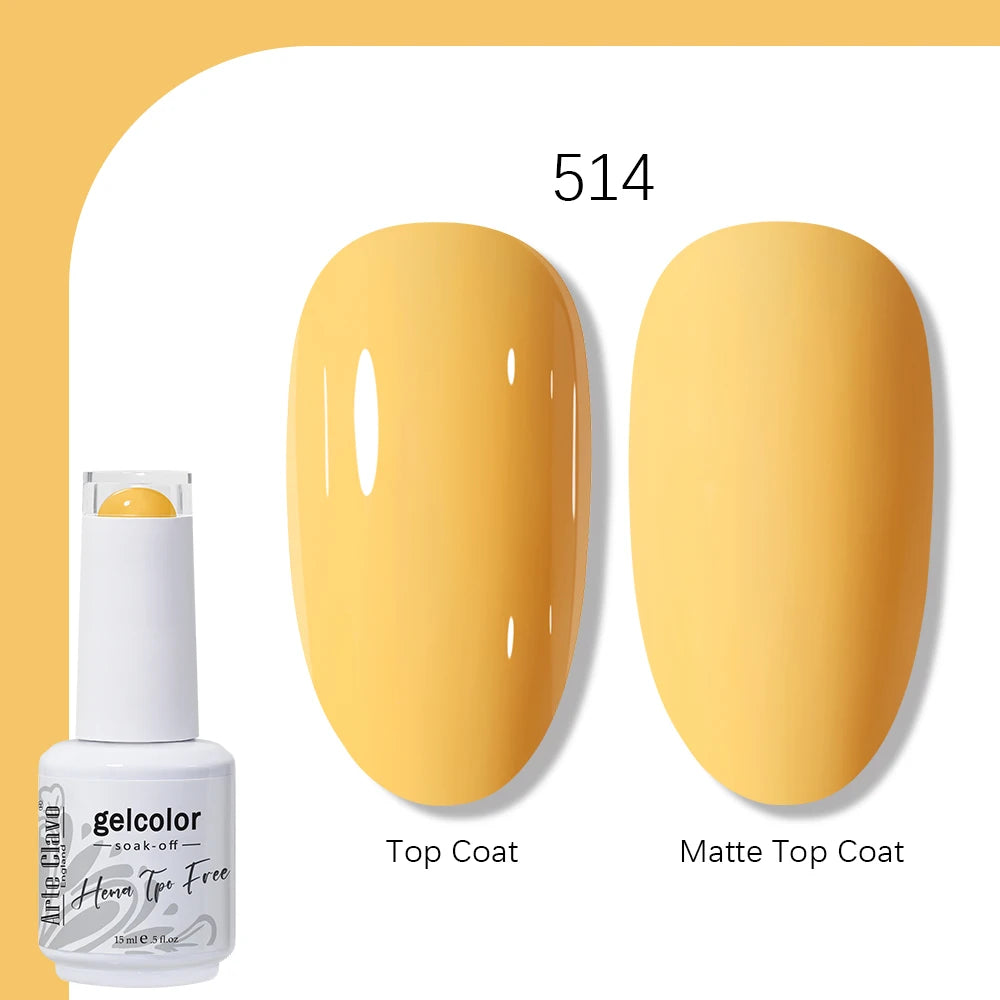 Arte Clavo Gel Nail Polish 400 Colors15ml Semi Permanent Gel Varnish Base Top Coat Nail Art Manicure Soak Off LED UV Salon Gel
