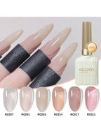 Ice Pink Gel Nail Polish Set – 6 Pieces, Soak-Off UV/LED Summer Colors