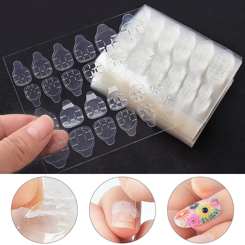 MingLee Clear Double-Sided Nail Adhesive Tape – Jelly Gel Pads, 240pcs