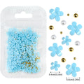 MAFANAILS 3D Acrylic Flower Nail Decorations – Mixed Pearl & Gold Bead Set, 500pcs