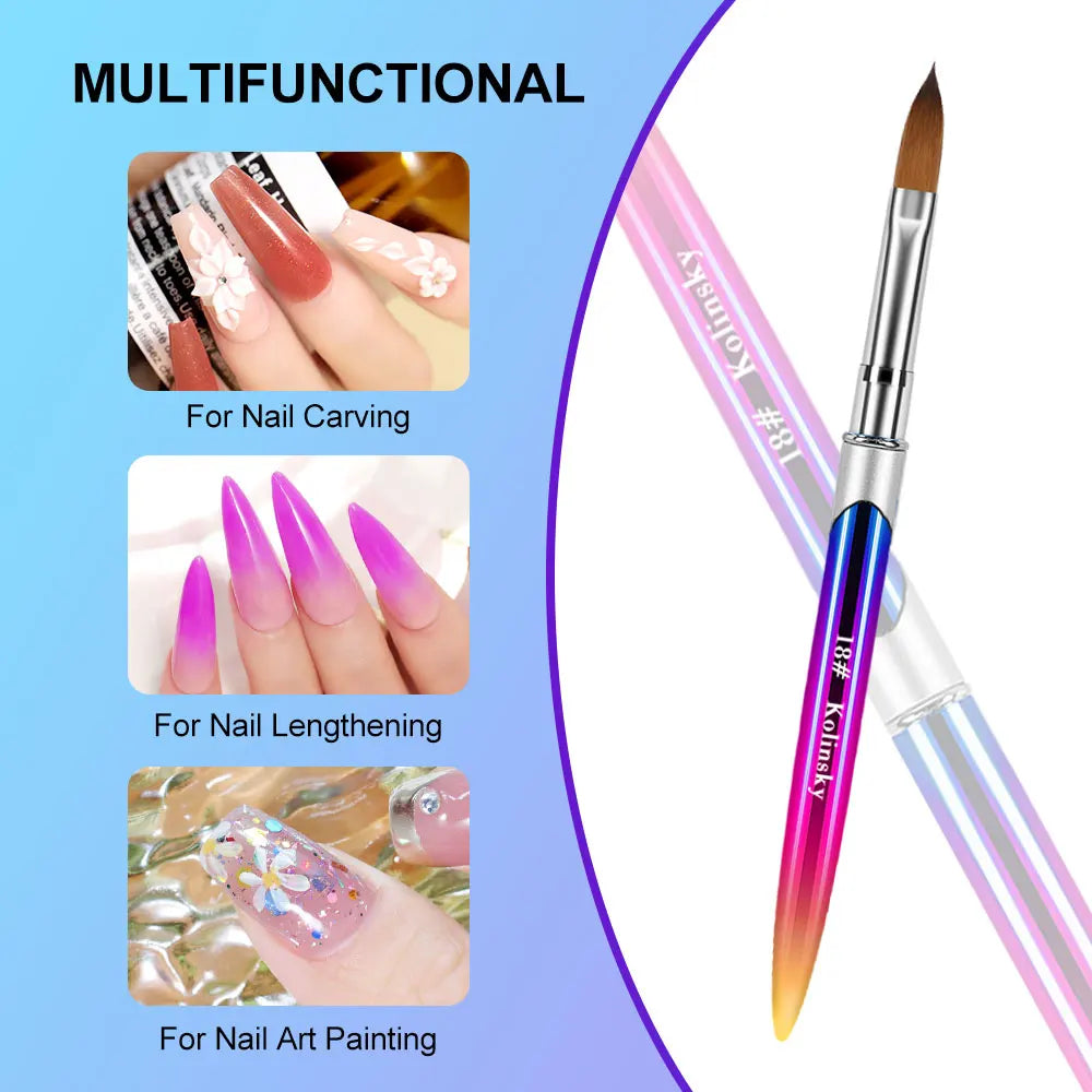 Kolinsky Nail Brush – 3D Acrylic Carving & Gel Liner Drawing Pen