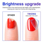 TWOING Rubber Build Base & Diamond Shine No-Wipe Top Coat Set
