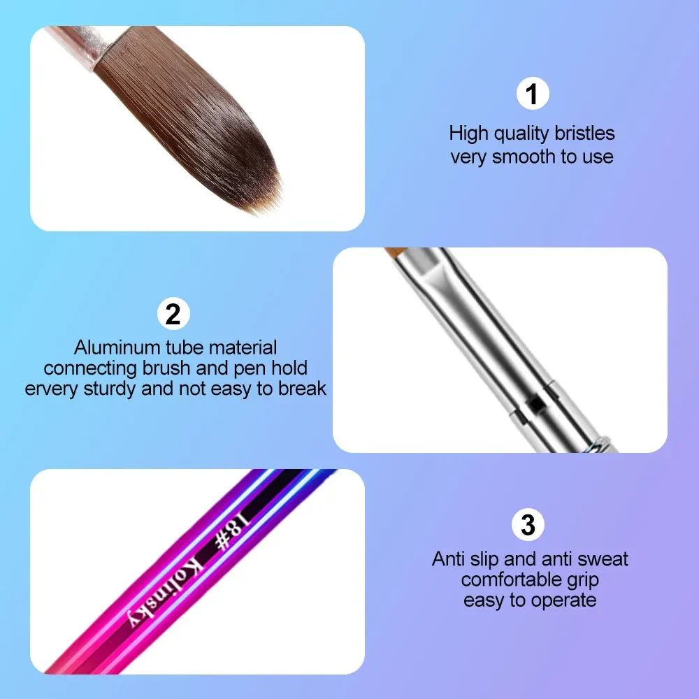 Kolinsky Nail Brush – 3D Acrylic Carving & Gel Liner Drawing Pen