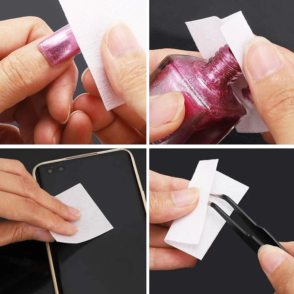 Lint-Free Cotton Nail Wipes – Gel & Acrylic Polish Remover Pads