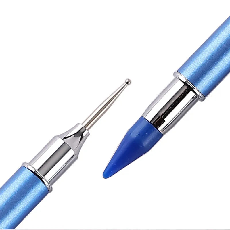 Dual-Ended Rhinestone Picker Pen – Wax Dotting Tool with 2 Replaceable Heads