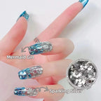 Nibiru DU Crystal Rhinestone Nail Flakes – Blue & Silver Sparkling Flat Gems
