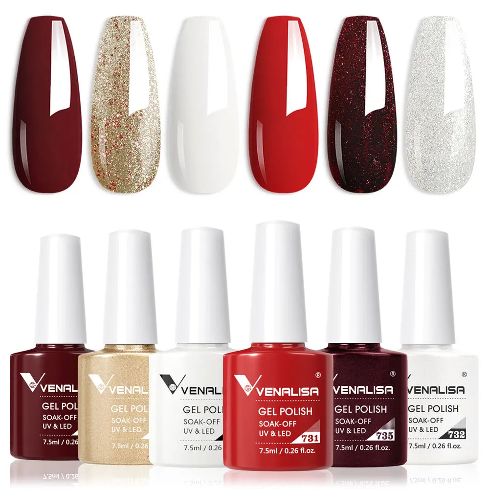 VENALISA 7.5ml Nail Gel Polish VIP5 HEMA Free Semi Permanent Soak off UV LED Nail Gel Varnish Full Coverage Nail Gel Lacquer