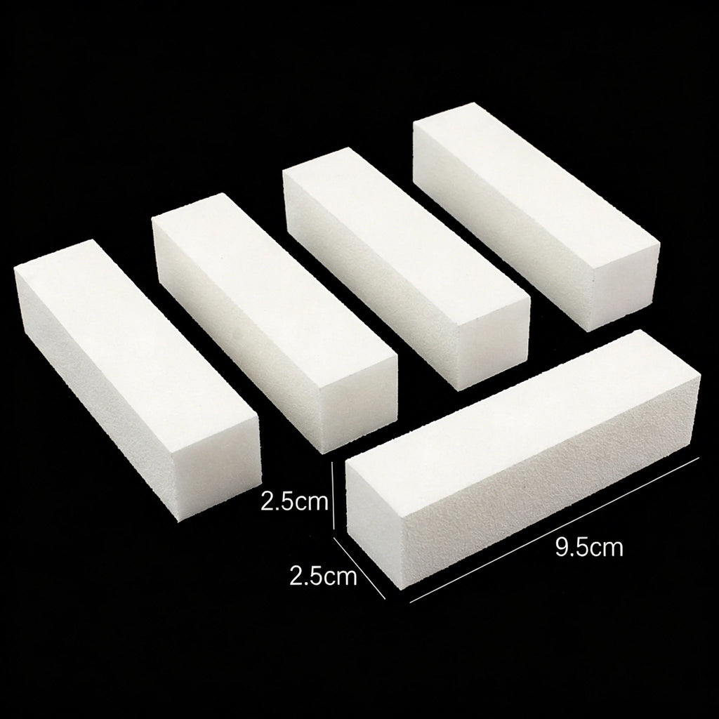 2/8/10Pcs White Sponge Nail Buffer Blocks 120 Grit Professional Nail Sanding Buffing Polishing File Manicure Grinding Nail Tools