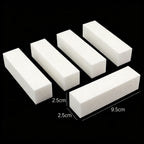White Sponge Nail Buffer Blocks – 120 Grit Professional Sanding & Polishing Tool