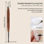 RSNAIL Dual-Ended Nail Builder Brush – Silicone Carving Pen for UV Gel Nail Design