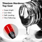 CHUNSHU Titanium Hardener Top Coat – No-Wipe Reinforcing Gel, Super Shiny