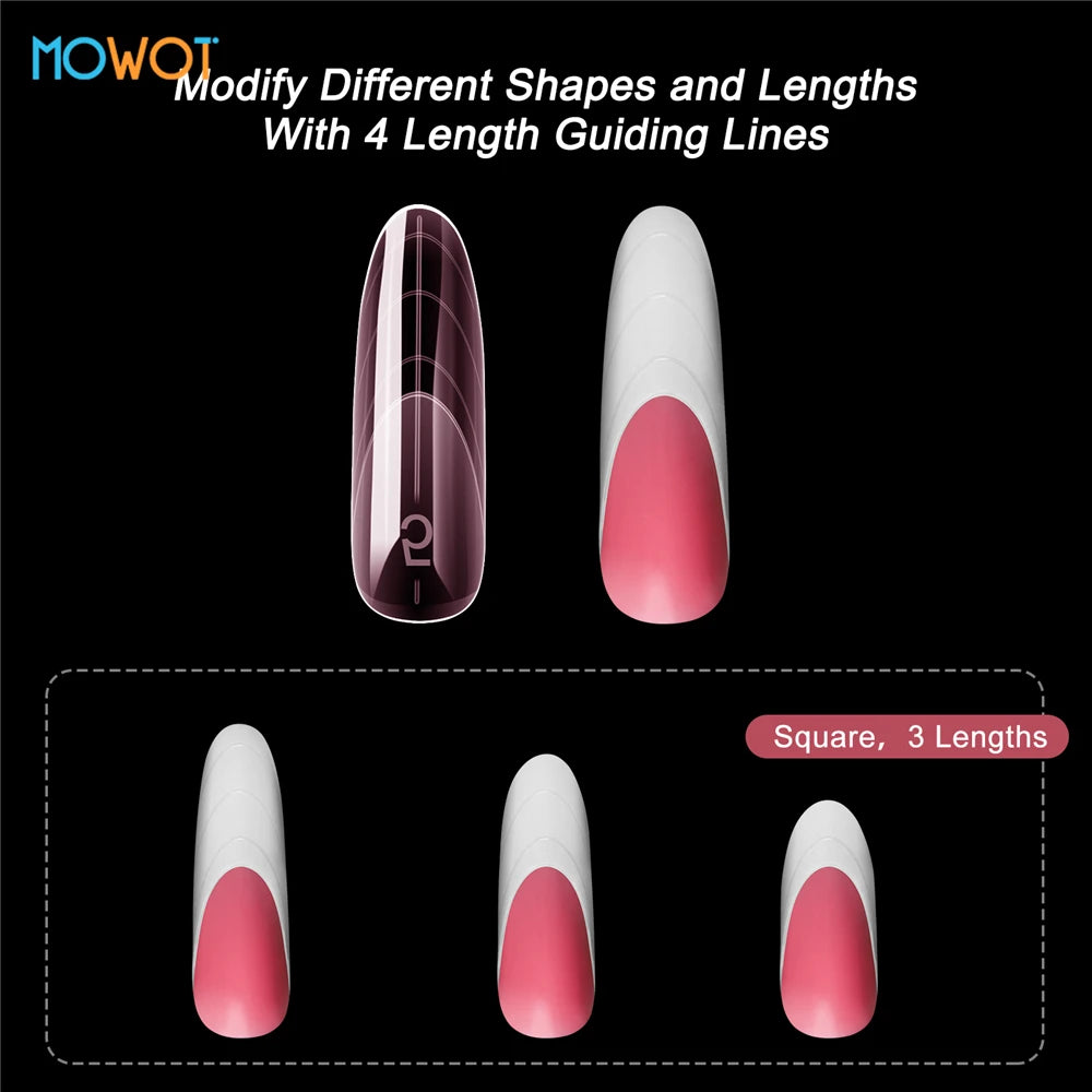 MOWOT Pink Clear Dual Nail Forms – French Acrylic Extension Molds, 150pcs