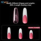 MOWOT Pink Clear Dual Nail Forms – French Acrylic Extension Molds, 150pcs