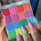 16-Grid Gradient Nail Powder Palette – High-Saturation Matte Ombré Set