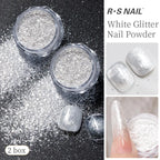 RS NAIL Moonlight White Glitter Powder – Sparkling Chrome Nail Dust