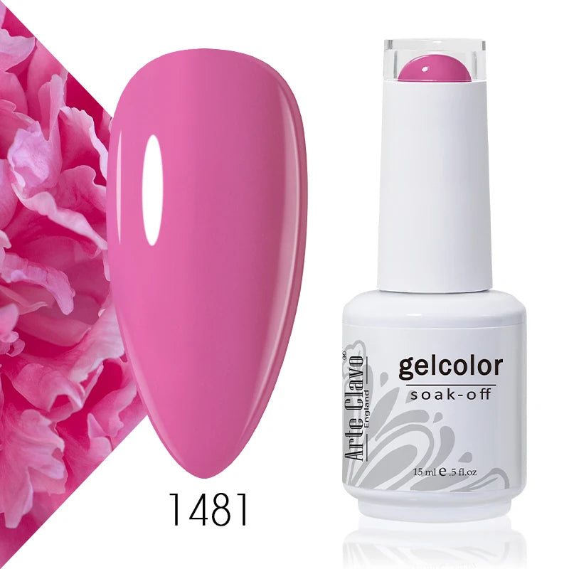 Arte Clavo 15ml Gel Nail Polish Nail Supply Wholesale Soak Off UV LED Gel Lacquer Nail Art Glitter Polish Long Lasting Gel