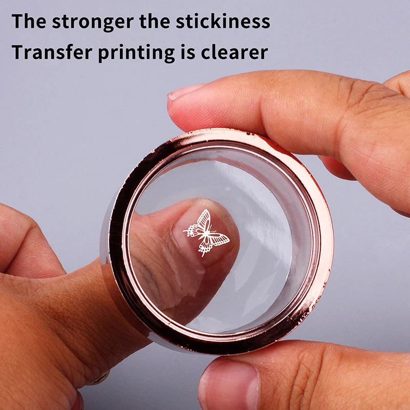 French Nail Art Stamper with Scraper – Clear Silicone Stamping Tool