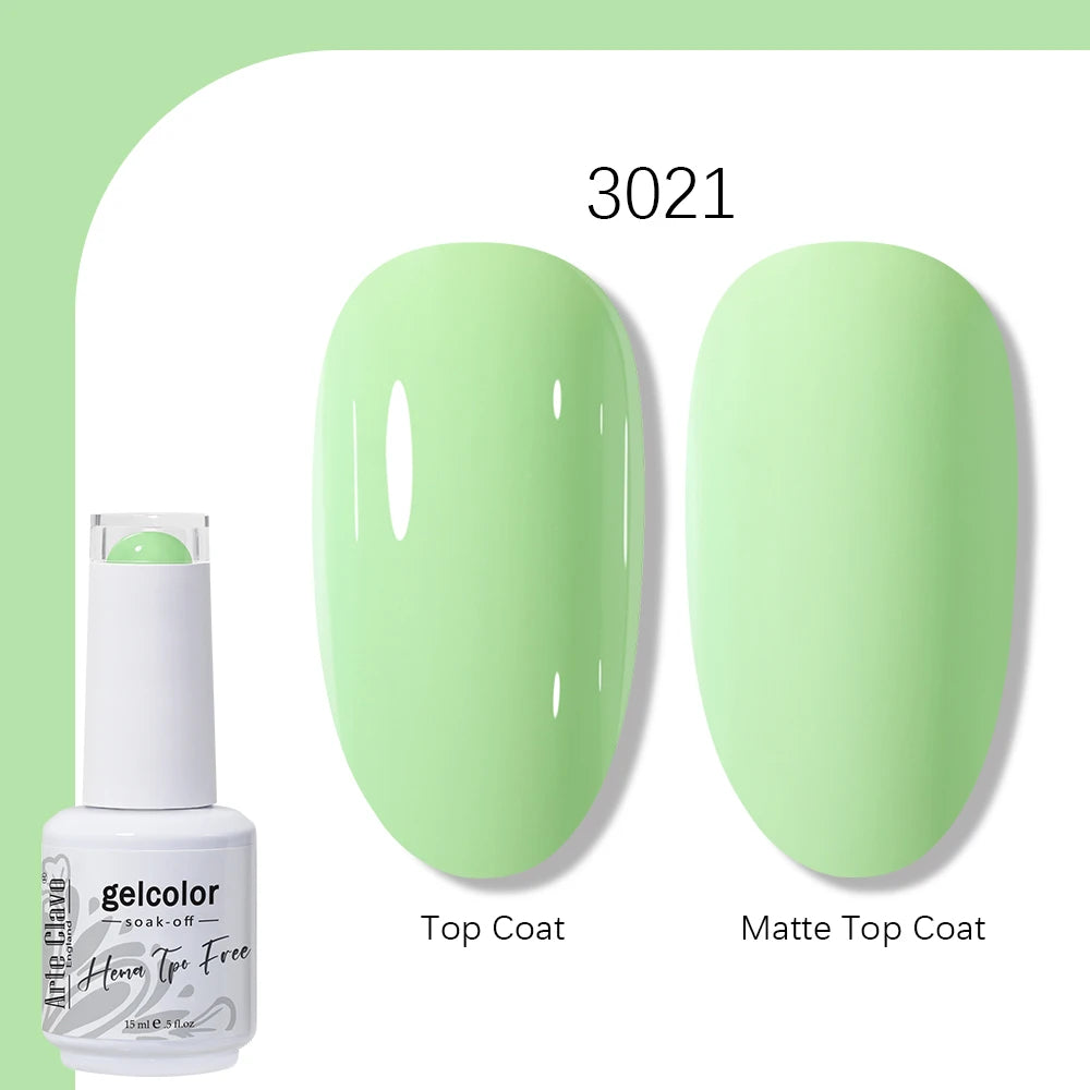 Arte Clavo Gel Nail Polish 400 Colors15ml Semi Permanent Gel Varnish Base Top Coat Nail Art Manicure Soak Off LED UV Salon Gel