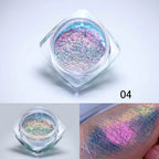 Magic Mirror Chameleon Nail Powder – Aurora Pearlescent Chrome Pigment