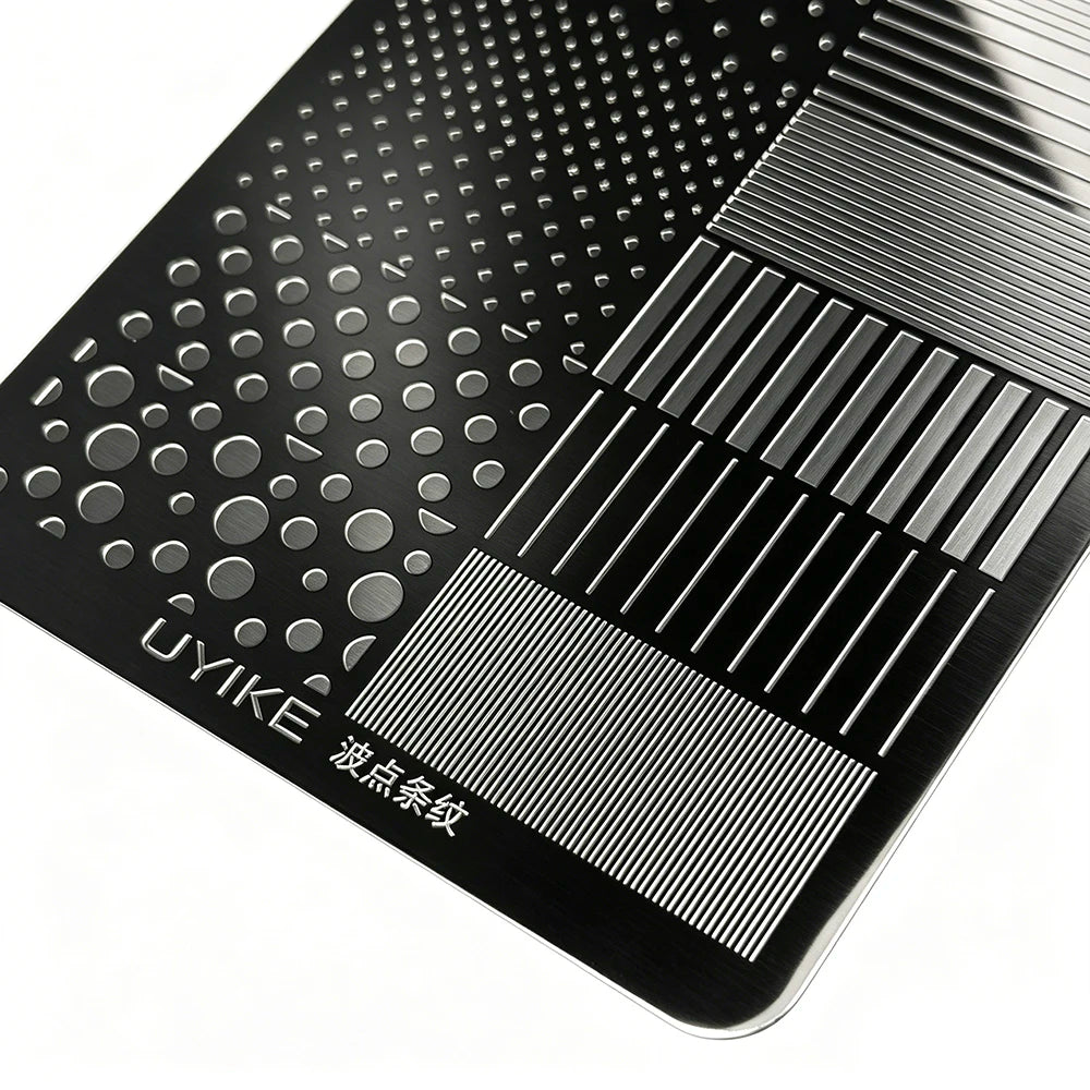 Polka Dot & Line Stripes Nail Stamping Plate – Multi-Size Pattern Template