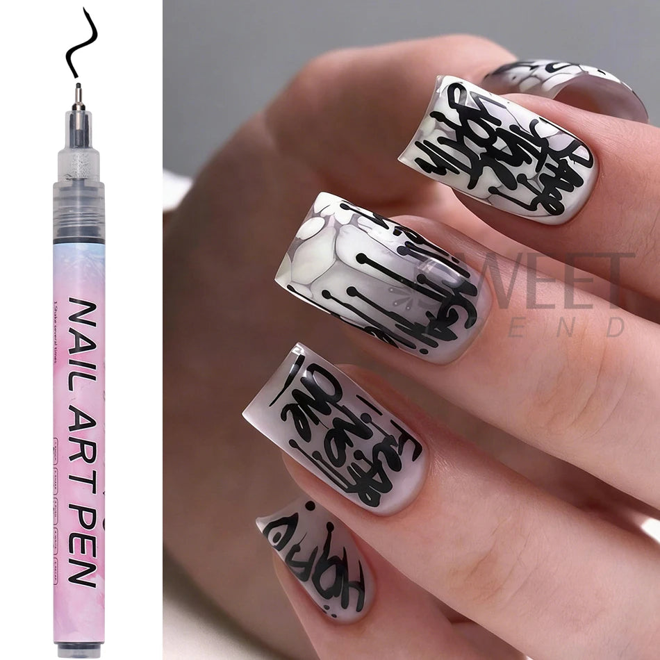 Graffiti Nail Pen 0.5mm – Black, White, Gold & Silver Detail Marker