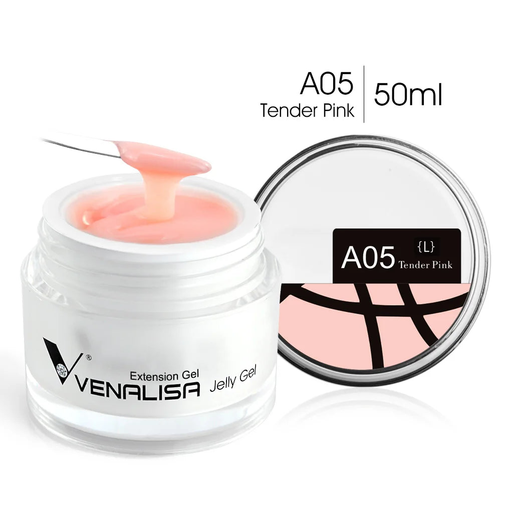 Venalisa 50ml TPO FREE Rose Pink Jelly Gel Extension Nail Salon Professiona Used Self Leveling Transparent Gel Nail Gel Polish