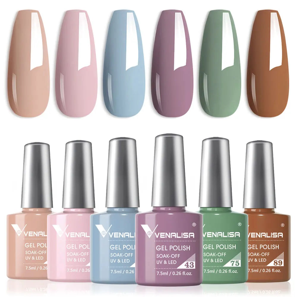 VENALISA 7.5ml Nail Gel Polish VIP5 HEMA Free Semi Permanent Soak off UV LED Nail Gel Varnish Full Coverage Nail Gel Lacquer